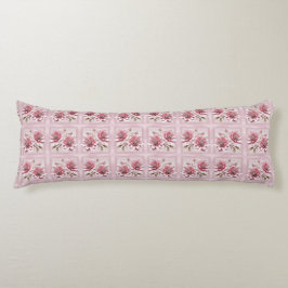 Cojín Modern Pink Flowers Body Pillow