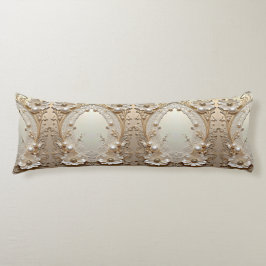 Cojín Modern White Flowers Pearls Body Pillow