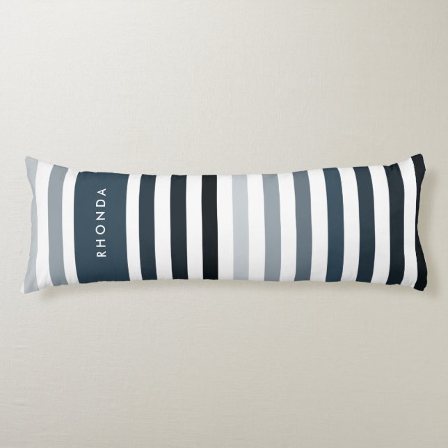 Cojín Modish Refling Pond Horizontal Stripes and Name (Anverso)