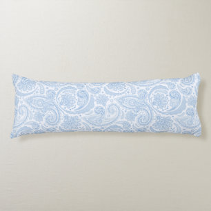 Cojín Mono azul blanco lindo con estampado de paisley