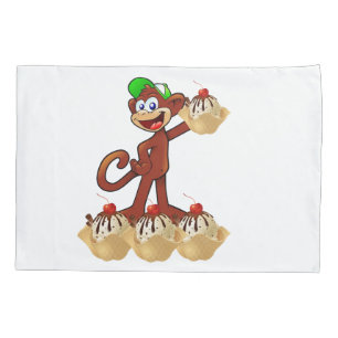 Cojín Mono dividido de banana Funda de almohada