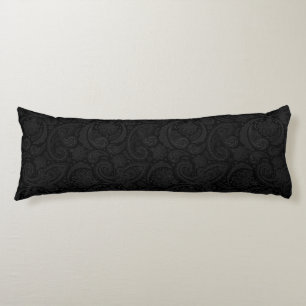 Cojín Mono patrón de paisley negro lindo