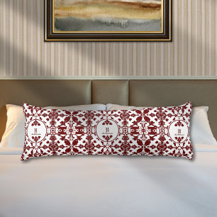 Cojín Monograma de Damasco de Vintage