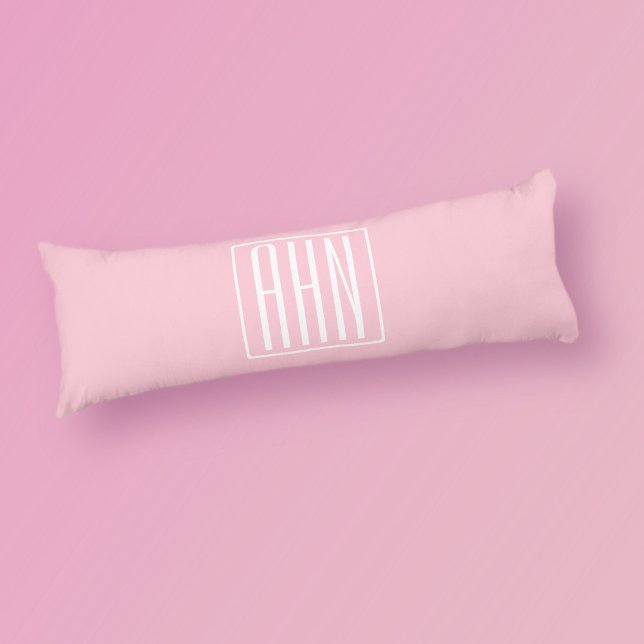 Cojín Monograma de Iniciales | Blanco Sobre Rosa Ligero (Subido por el creador)