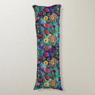 Cojín Monograma elegante azul Floral