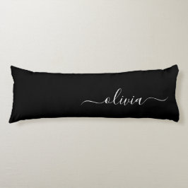 Cojín Monograma elegante Minimalista blanco negro y mode