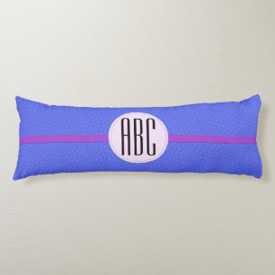Cojín Monograma Geométrico Personalizado Azul Púrpura
