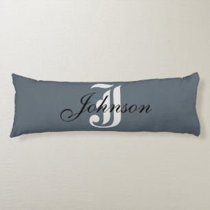 Cojín Monograma Gris Elegante Personalizado