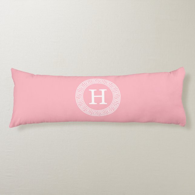 Cojín Monograma inicial de marco de redondeo de la llave (Anverso)