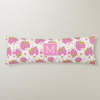 Monograma Personalizado de fresas rosadas