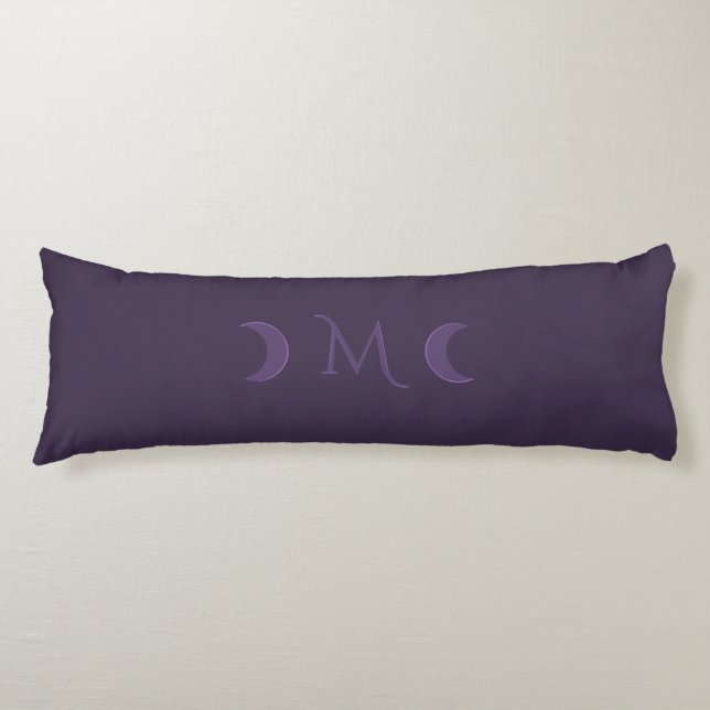 Cojín Monograma violeta seco Crescent Moon Back (Anverso)