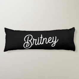 Cojín Monograma y nombre personalizados de blanco negro 