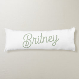 Cojín Monograma y nombre personalizados verde sabio mode