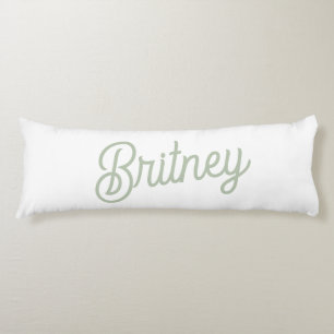 Cojín Monograma y nombre personalizados verde sabio mode