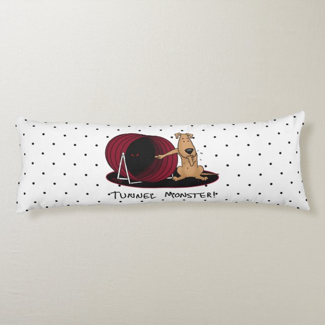 Cojín Monstruo del túnel - aguda perro nervioso (Reverso)