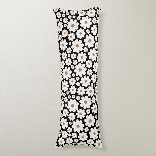 Cojín Montones de alegres flores de margarita blancas en (Frente vertical)