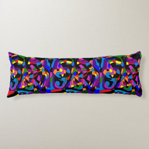 Cojín Mosaico con estampado en negro azul violeta