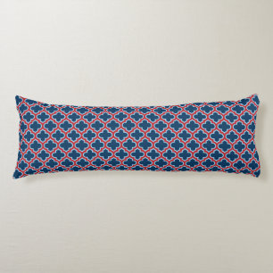 Cojín Mosaicos marroquíes azules y rojos, Entramado, Cua