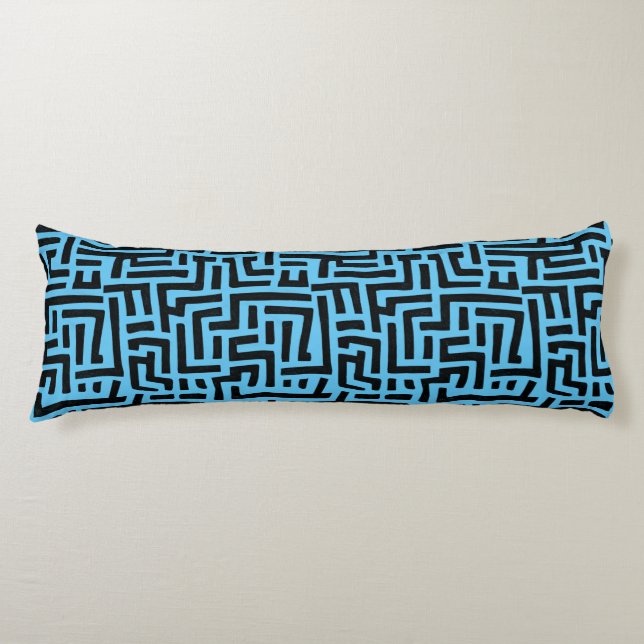 Cojín Motif Azul Y Negro | Patrón de mazorca geométrica (Anverso)