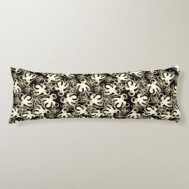 Cojín Motif De Repetición De Negro Y Sepia | Patrón Octo