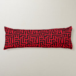 Cojín Motif Rojo Y Negro | Patrón de mazorca geométrica