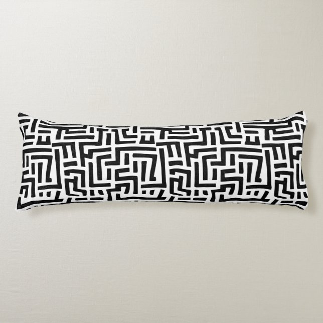 Cojín Motivo Blanco Y Negro | Patrón de mazorca geométri (Anverso)