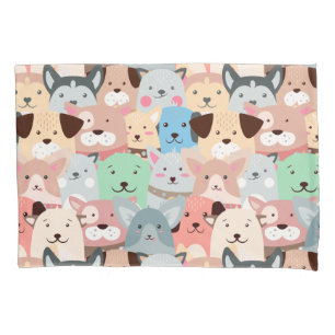 Cojín Muchos Perros Coloridos Diseñan Funda de almohada