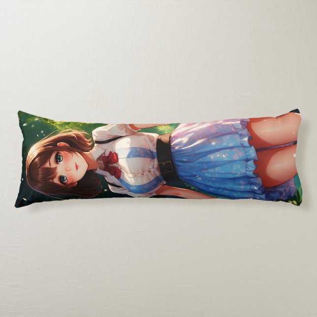 Cojín Mujer hermosa caminando en un bosque de caramelos (Anverso)