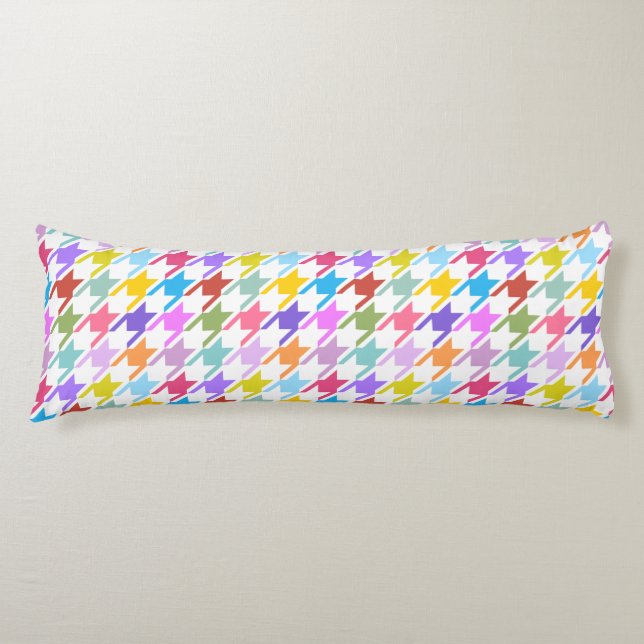 Cojín Multicolor de honduredad + patrón blanco (Anverso)