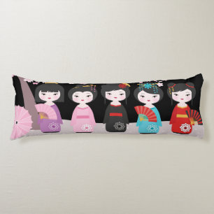 Cojín Muñecas kokeshi japonesas negras