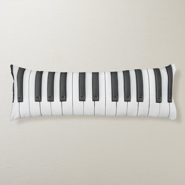 Cojín Músico de teclado de piano negro y blanco (Anverso)