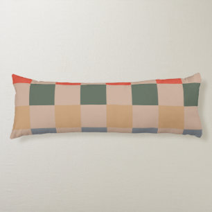 Cojín Naranja azul beige Brown Checkered Gingham Pattern