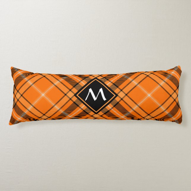 Cojín Naranja de Halloween Tartan (Anverso)