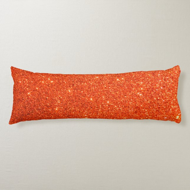 Cojín Naranja Faux Purpurina Body Pillow (Anverso)