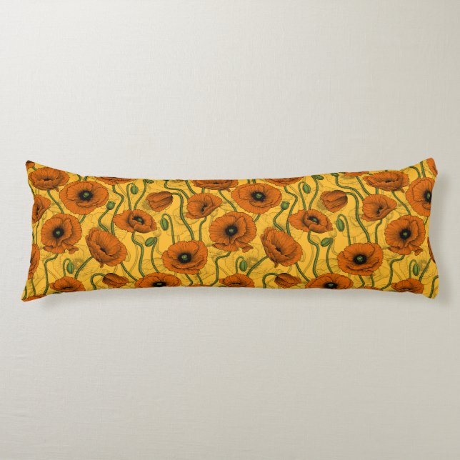 Cojín Naranja Poppies (Anverso)