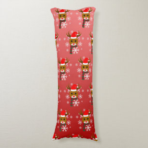 Cojín Navidades blancos Rudolph, reno de la nariz roja