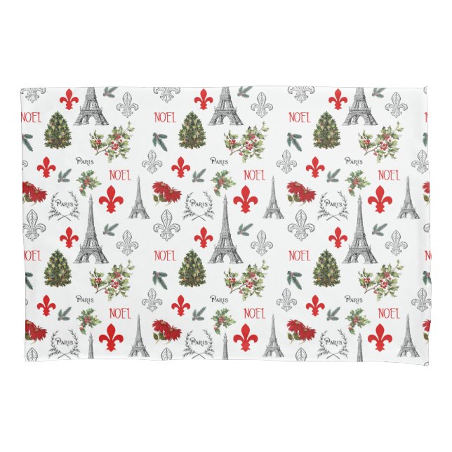 Cojín Navidades de París Funda de almohadas blancas de l (Anverso)
