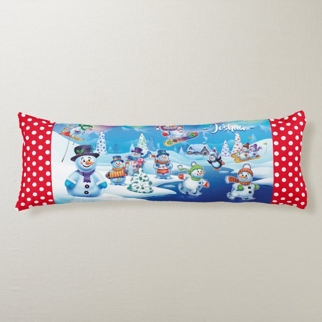 Cojín Navidades gigantes acolchan a los hombres de nieve (Anverso)