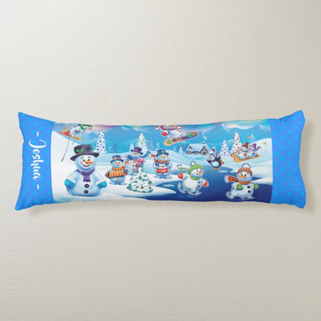 Cojín Navidades gigantes acolchan a los hombres de nieve (Anverso)