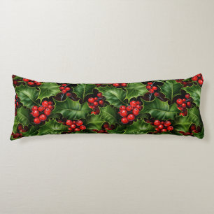 Cojín Navidades Holly Leasing Y Red Berries Pattern