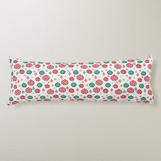 Cojín Navidades Red Green Bells Baubles Snowflake (Anverso)