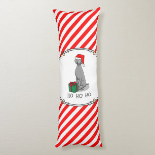 Cojín Navidades Santa Hat Weimaraner Dog (gris 1) Cute