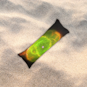 Cojín Nebulosa verde de ojos del gato