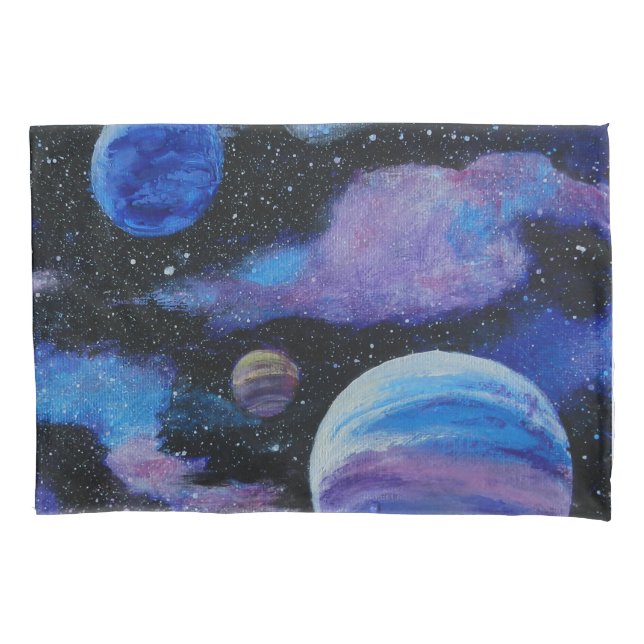 Cojín Nebulosa y planetas funda de almohada espacial (Anverso)