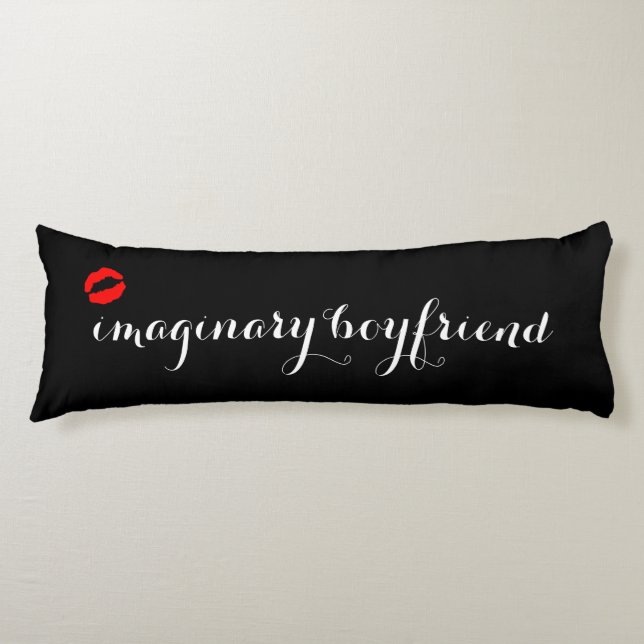 Cojín Negro con los labios de besos rojos Novio imaginar (Anverso)