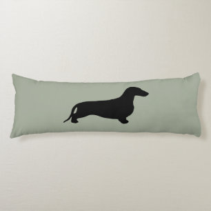 Cojín Negro de la silueta del Dachshund + sus ideas