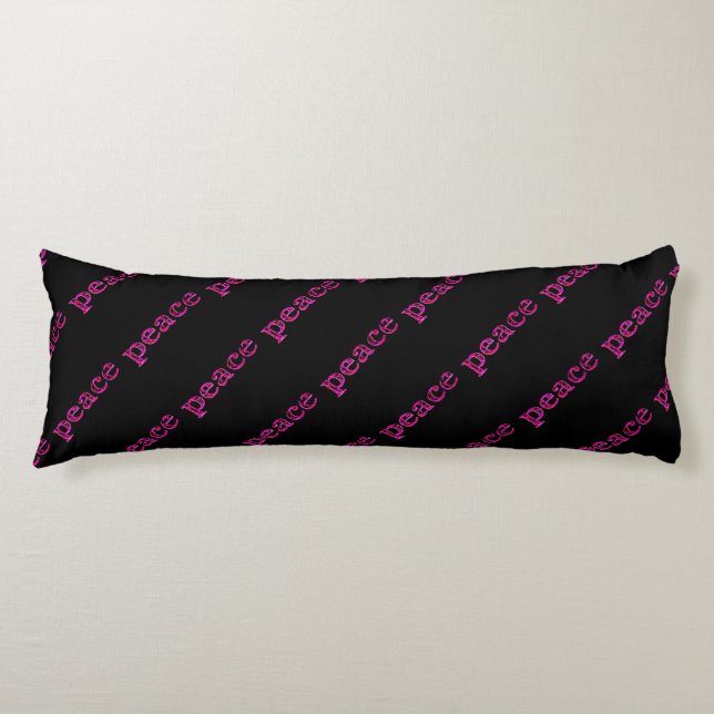 Cojín negro de paz rosa (Anverso)