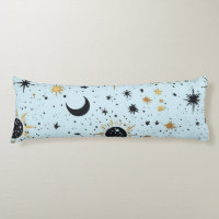 Negro, Dorado y Azul Sol Luna Estrellas Celestiale