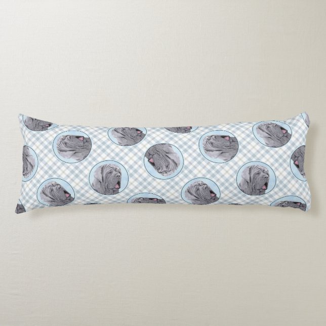 Cojín Neopolita Mastiff Pintura Gris Original Perro Arte (Anverso)