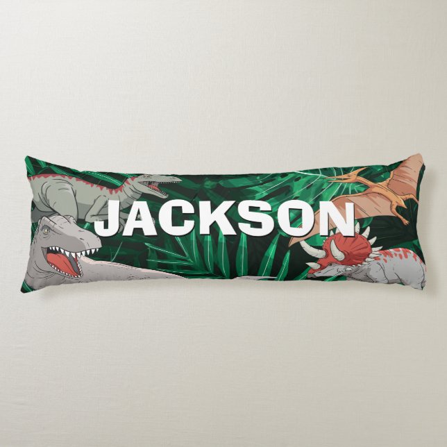 Cojín Niños dinosaurios Dino Trex Niño prehistórico Pers (Anverso)